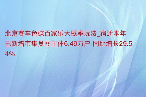 北京赛车色碟百家乐大概率玩法_宿迁本年已新增市集贪图主体6.49万户 同比增长29.54%