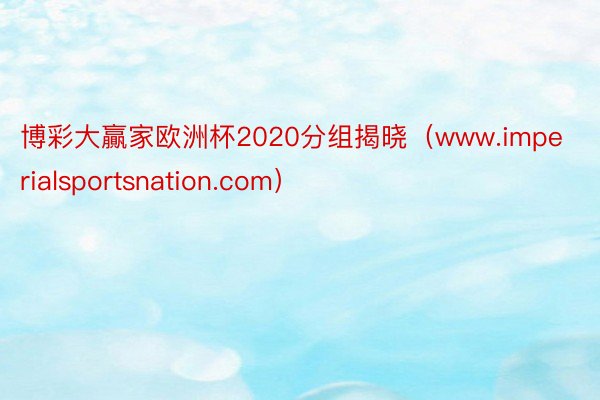 博彩大贏家欧洲杯2020分组揭晓（www.imperialsportsnation.com）